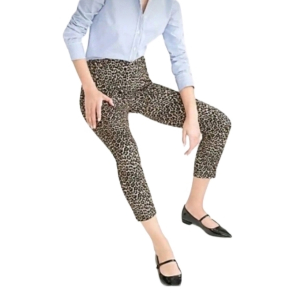 NWOT J Crew Women's 0 Leopard Print Pants Brown & Black (Multicolor)
